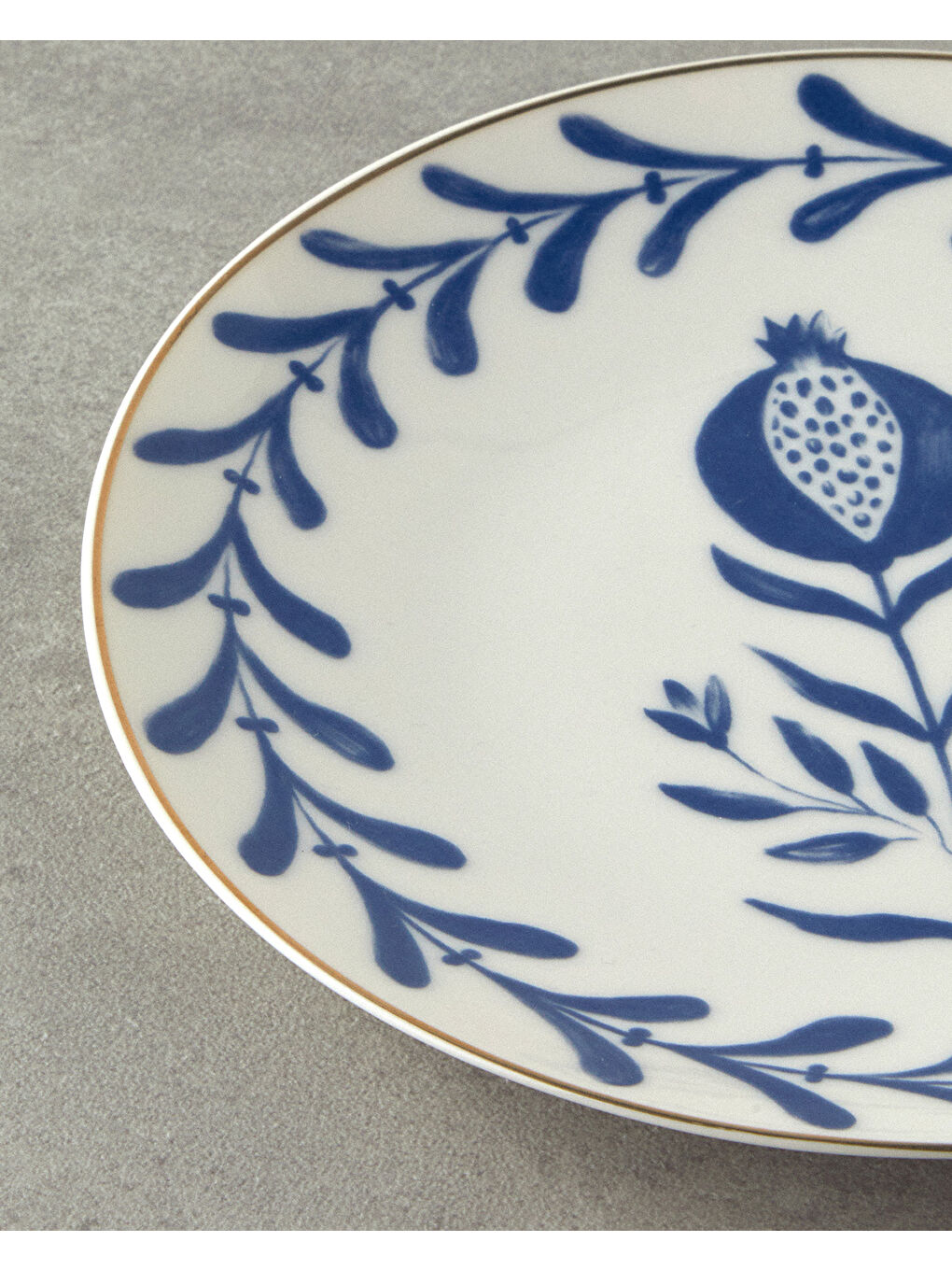 Carnival Tulip Bone Porselen Pasta Tabağı 20 cm Lacivert-Beyaz-2