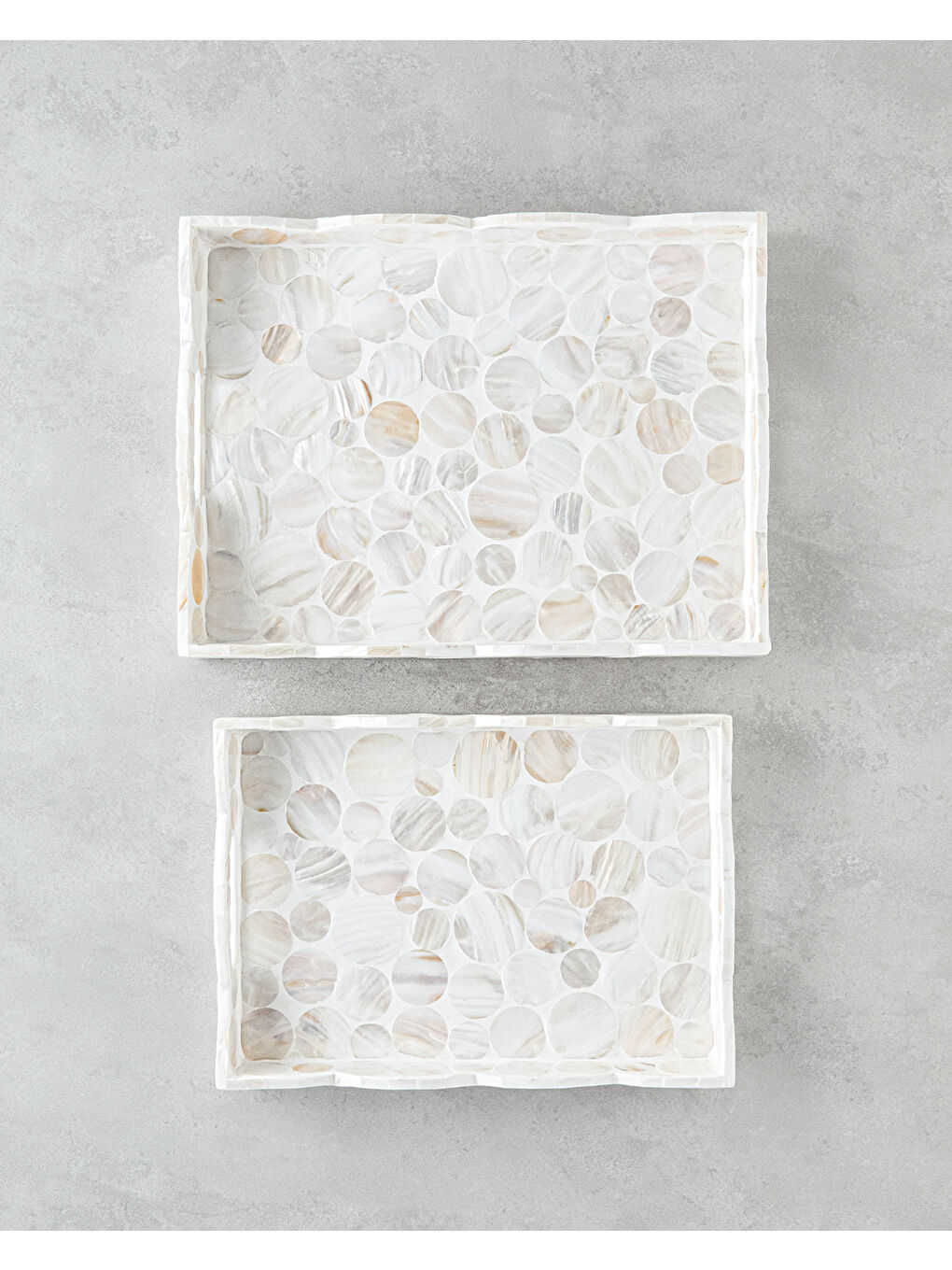 Ekru Perrine Dekoratif Tepsi 35x25x5cm Krem-3