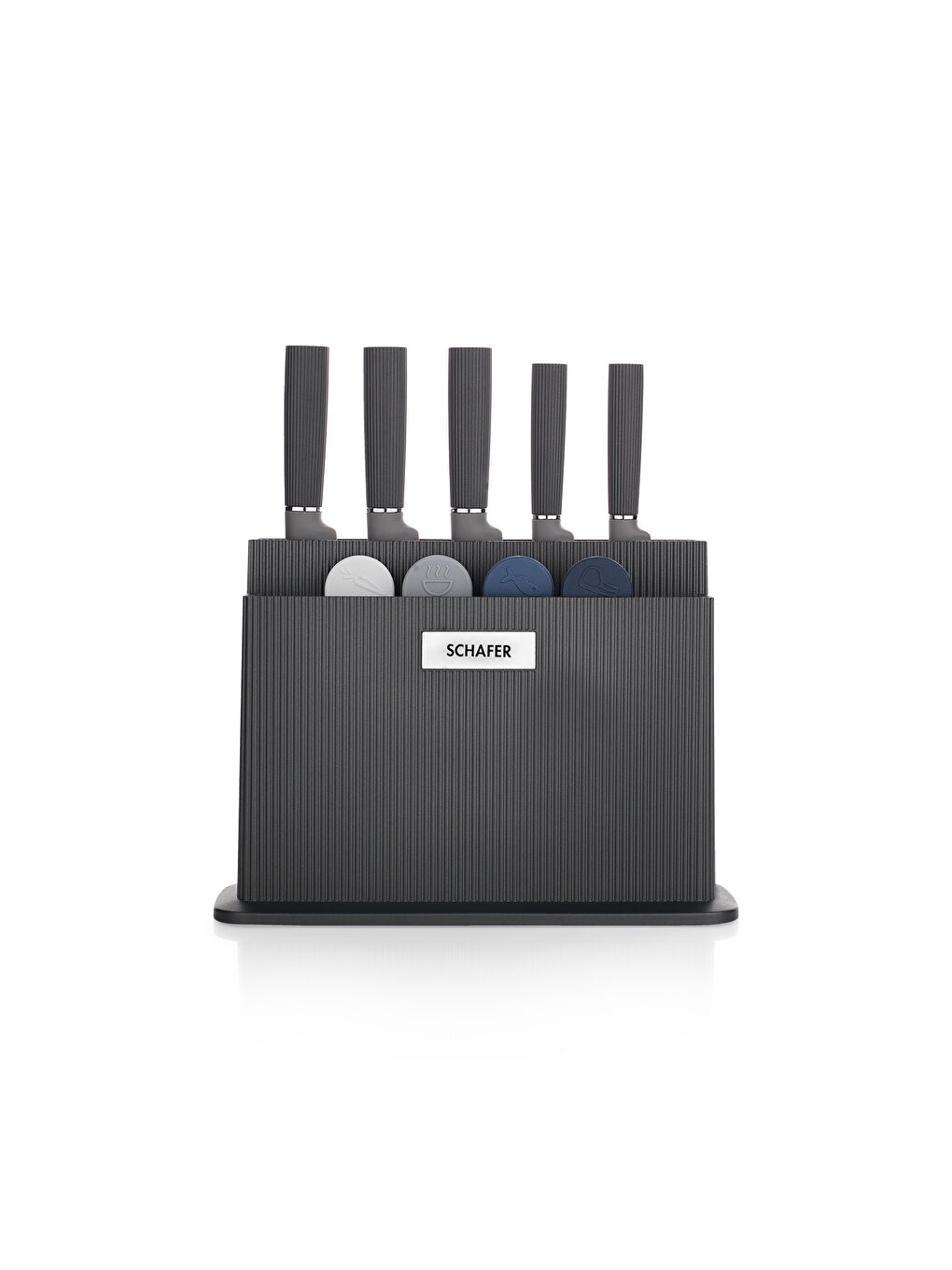 Forge Kesme Tahtası/Bıçak Seti 10 Parça-Siyah-2