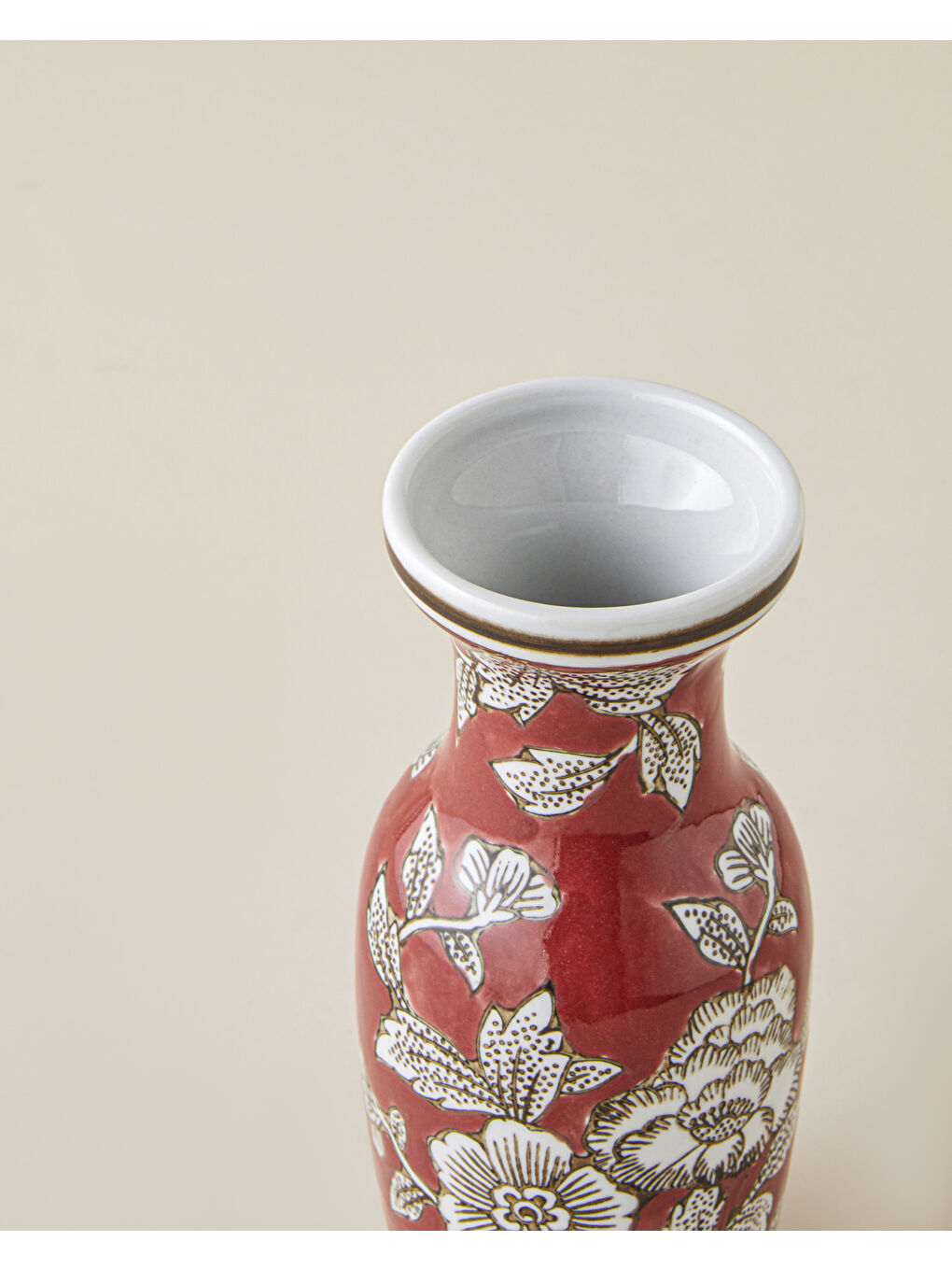 Valeria Porselen Vazo 20 cm Kırmızı-2