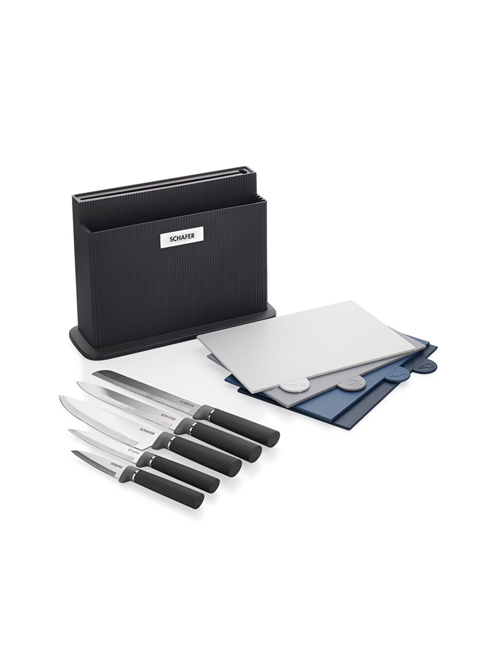 Forge Kesme Tahtası/Bıçak Seti 10 Parça-Siyah-4