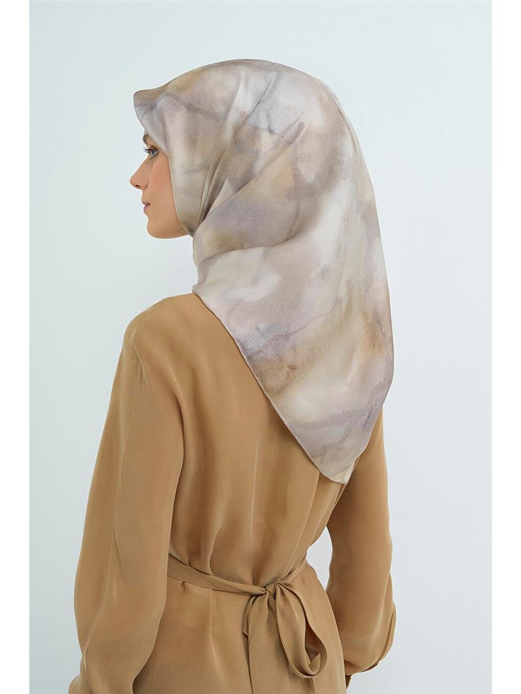 Bej Saf İpek Twill Eşarp 9501D 84-2