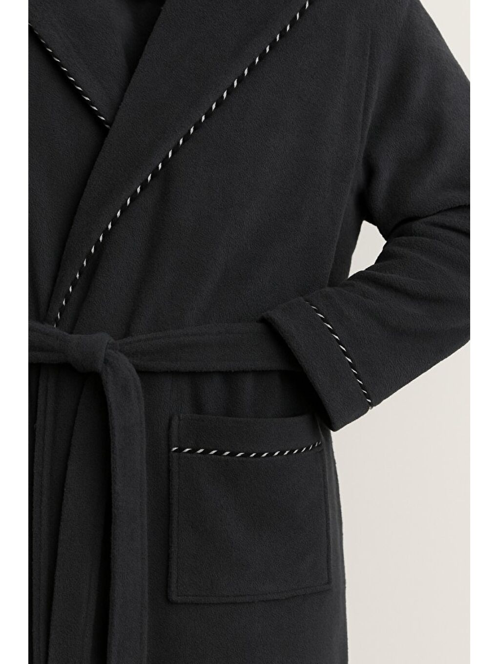 Antrasit Triga Erkek Bornoz %100 Pamuk Kapüşonlu-1