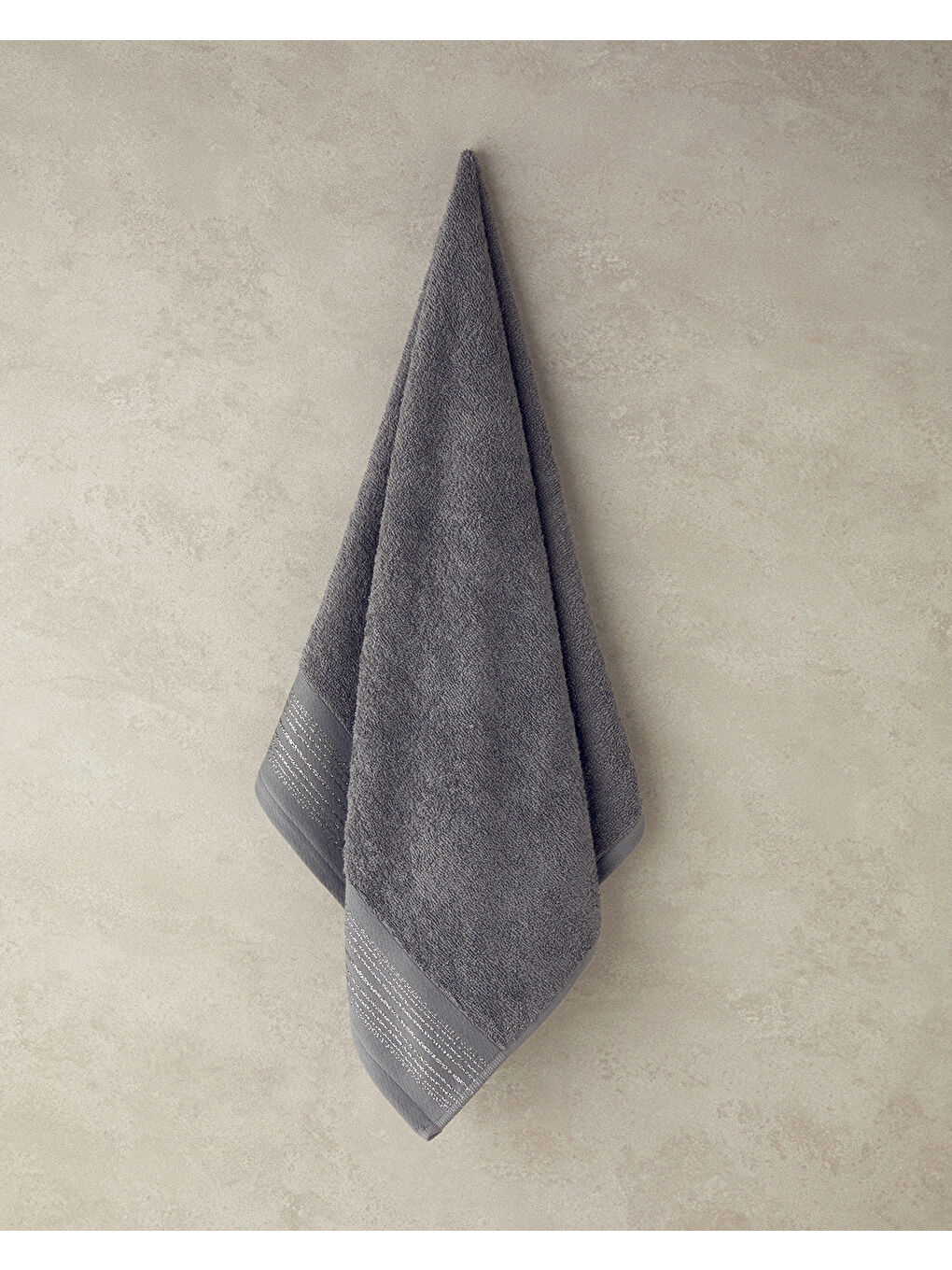 Glory Pamuklu Simli Yüz Havlusu 50x90 cm Antrasit