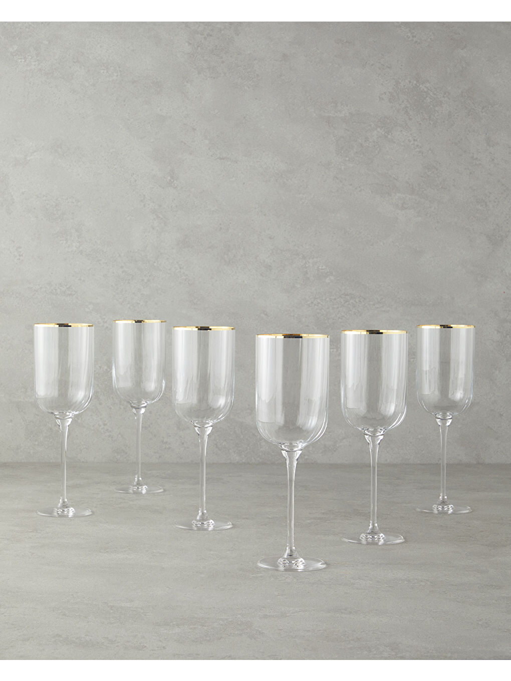 Sarı Bridgette Cam 6'lı Kadeh 350 ml Gold