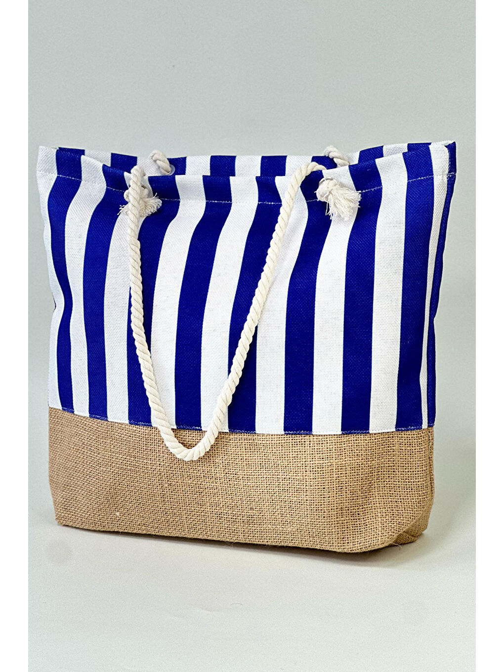 Lacivert Desenli Plaj Çantası RÇ-P-01 Çizgili-1