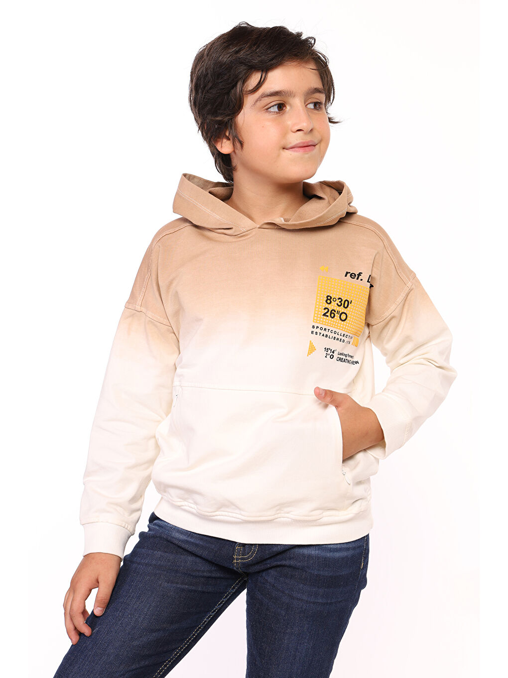 Toontoykids Bej Erkek Çocuk Baskılı Sweatshirt