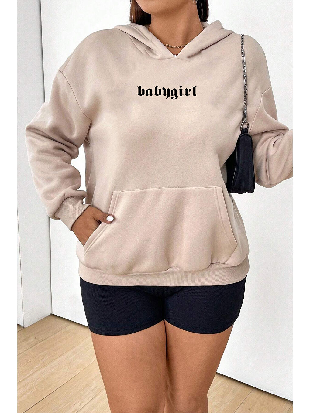 uyguntarz Bej Baby Girl Baskılı Sweatshirt