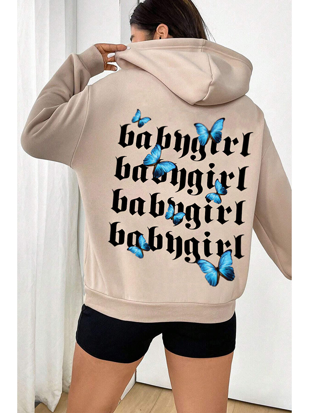 uyguntarz Bej Baby Girl Baskılı Sweatshirt - 1