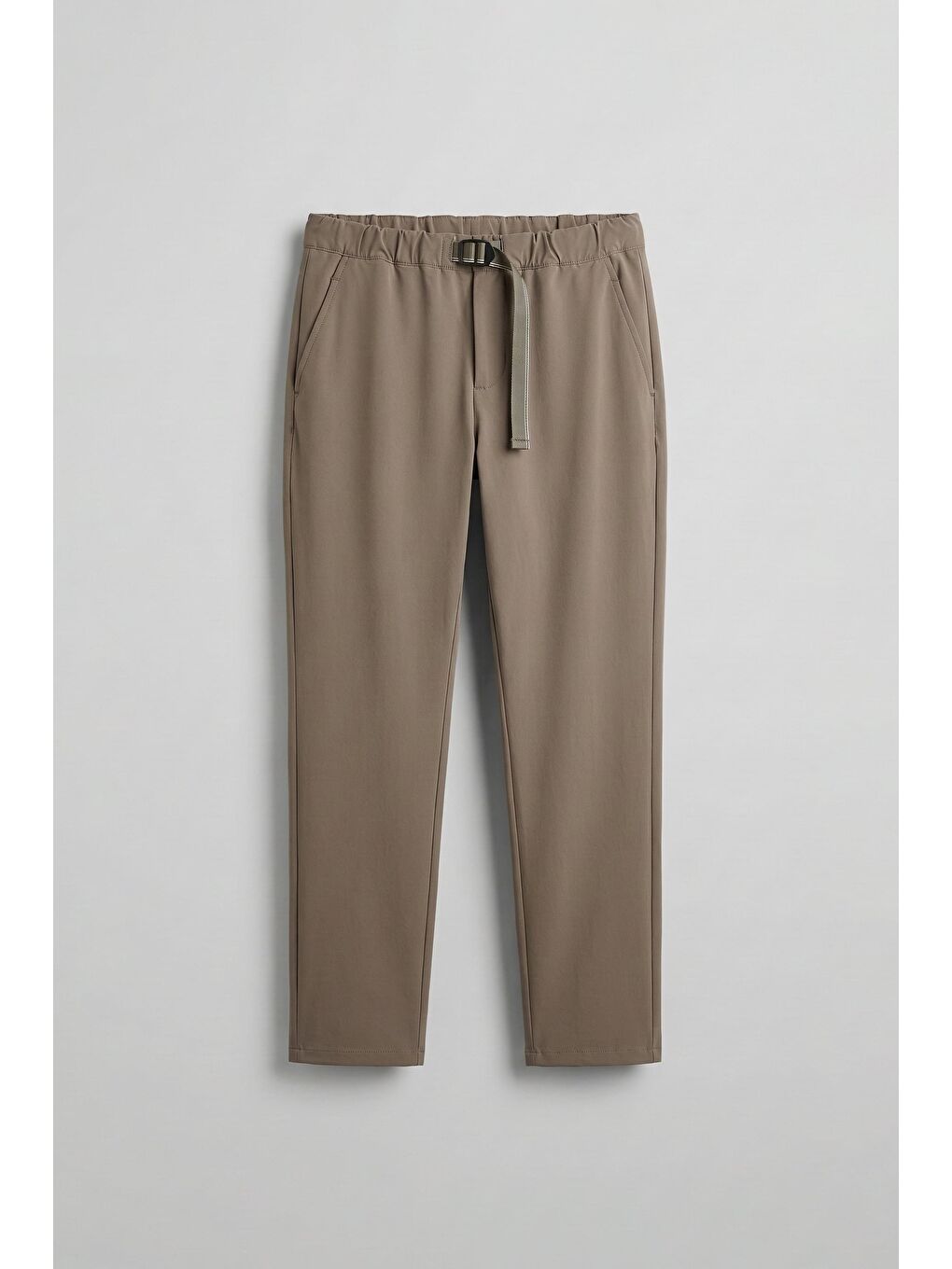 Bej Erkek Beli Lastikli Tecno Kumaş Slim Fit Pantolon Vizon