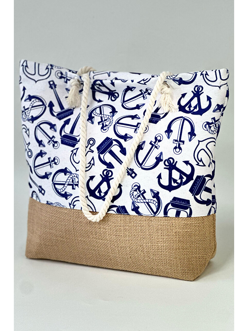 Mavi Desenli Plaj Çantası RÇ-P-01 Çapa-2