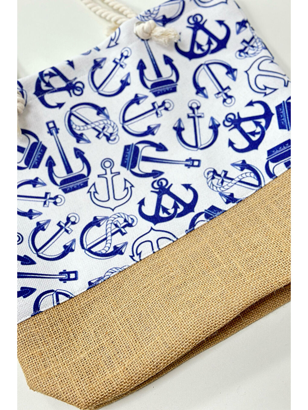 Mavi Desenli Plaj Çantası RÇ-P-01 Çapa-3