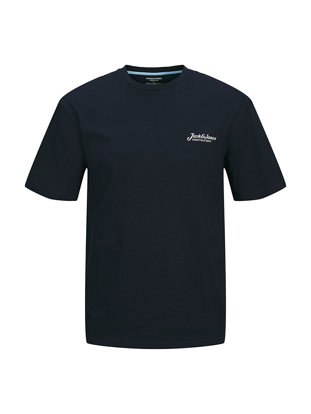 Beau Frontprint Erkek Siyah Yuvarlak Yaka Tişört