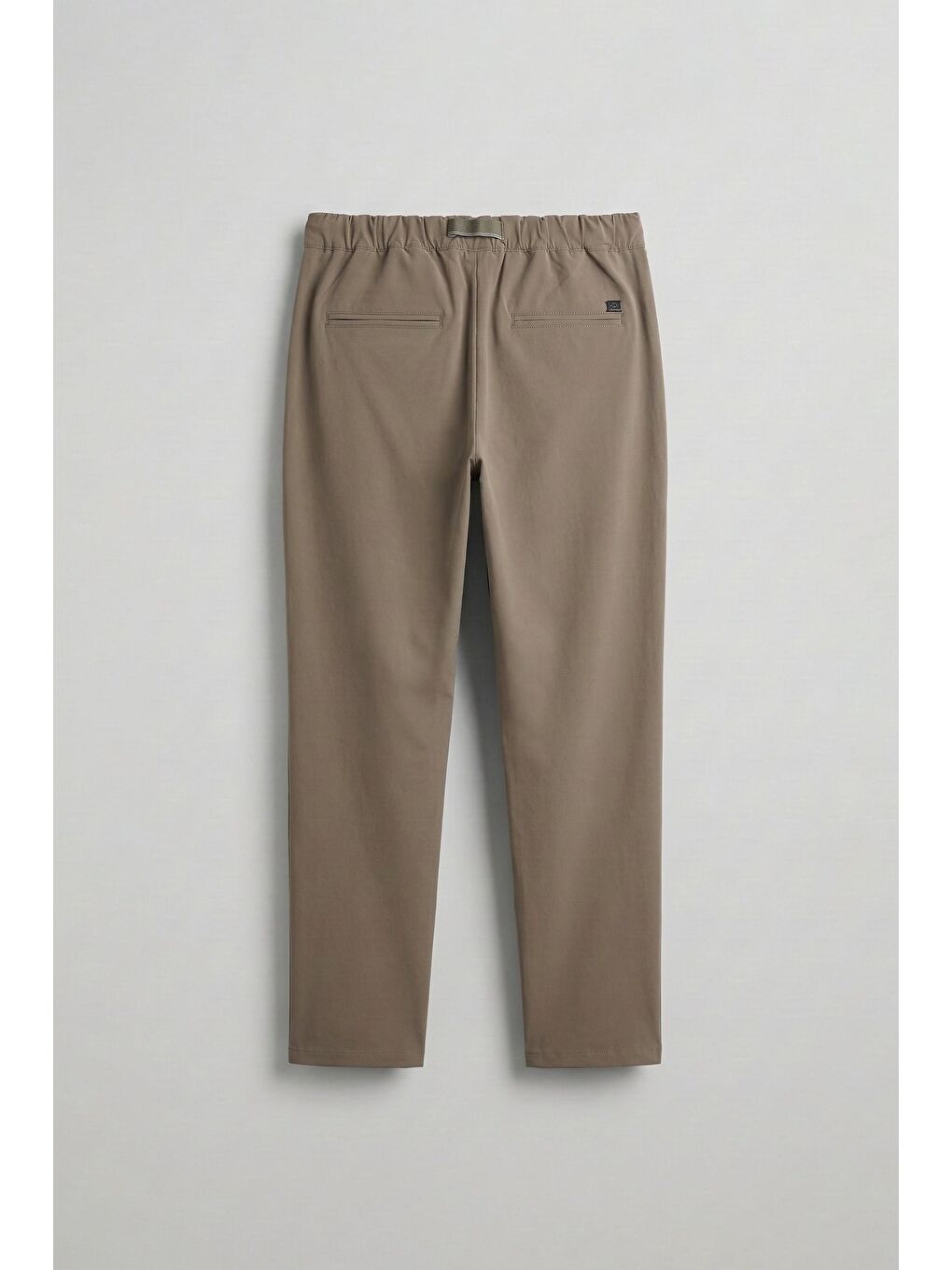 Bej Erkek Beli Lastikli Tecno Kumaş Slim Fit Pantolon Vizon-1