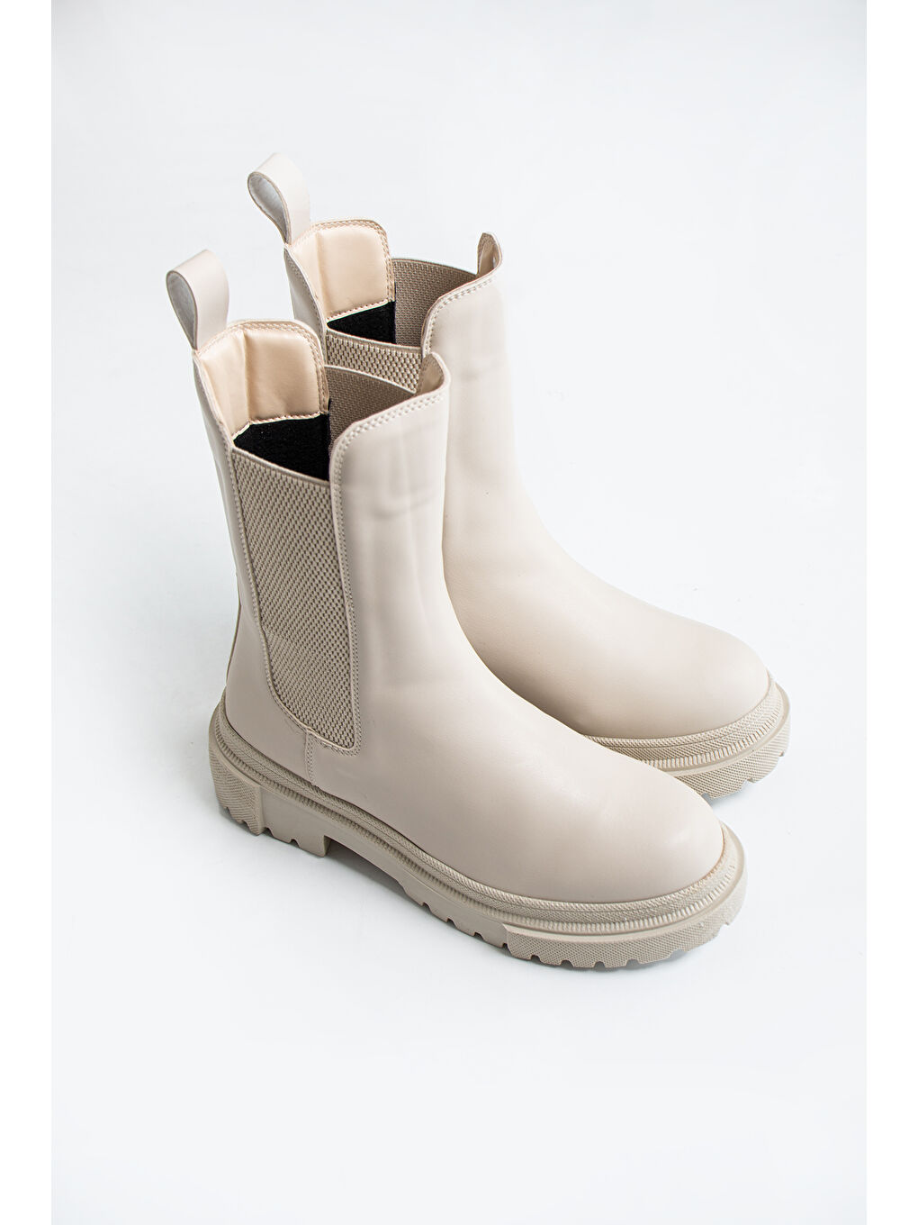 Bej Kadın Lastikli Bot-2