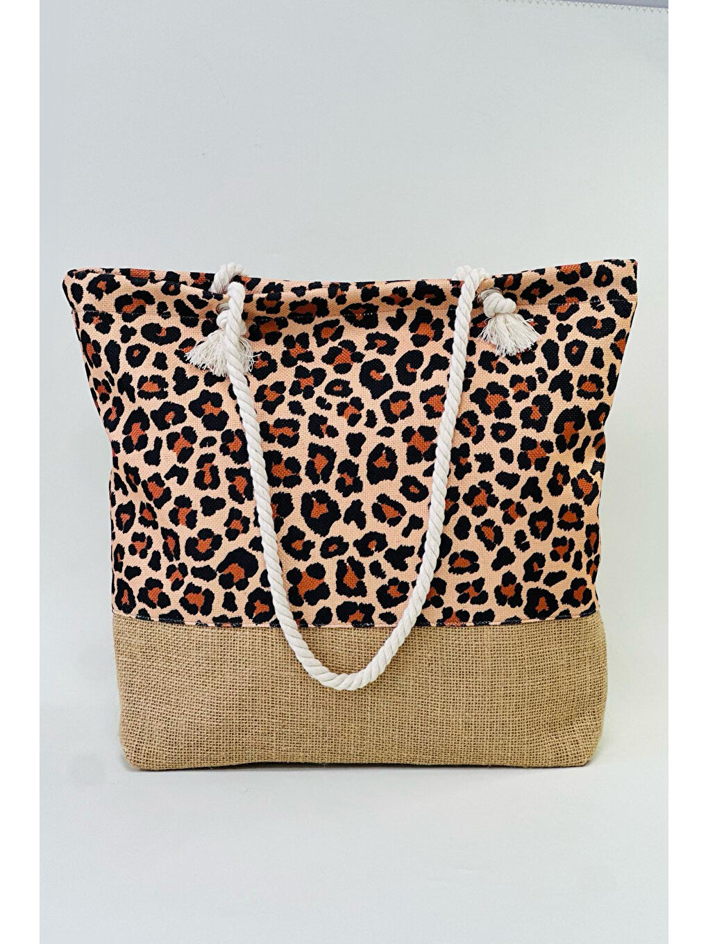 Kahverengi Desenli Plaj Çantası RÇ-P-01 Leopar