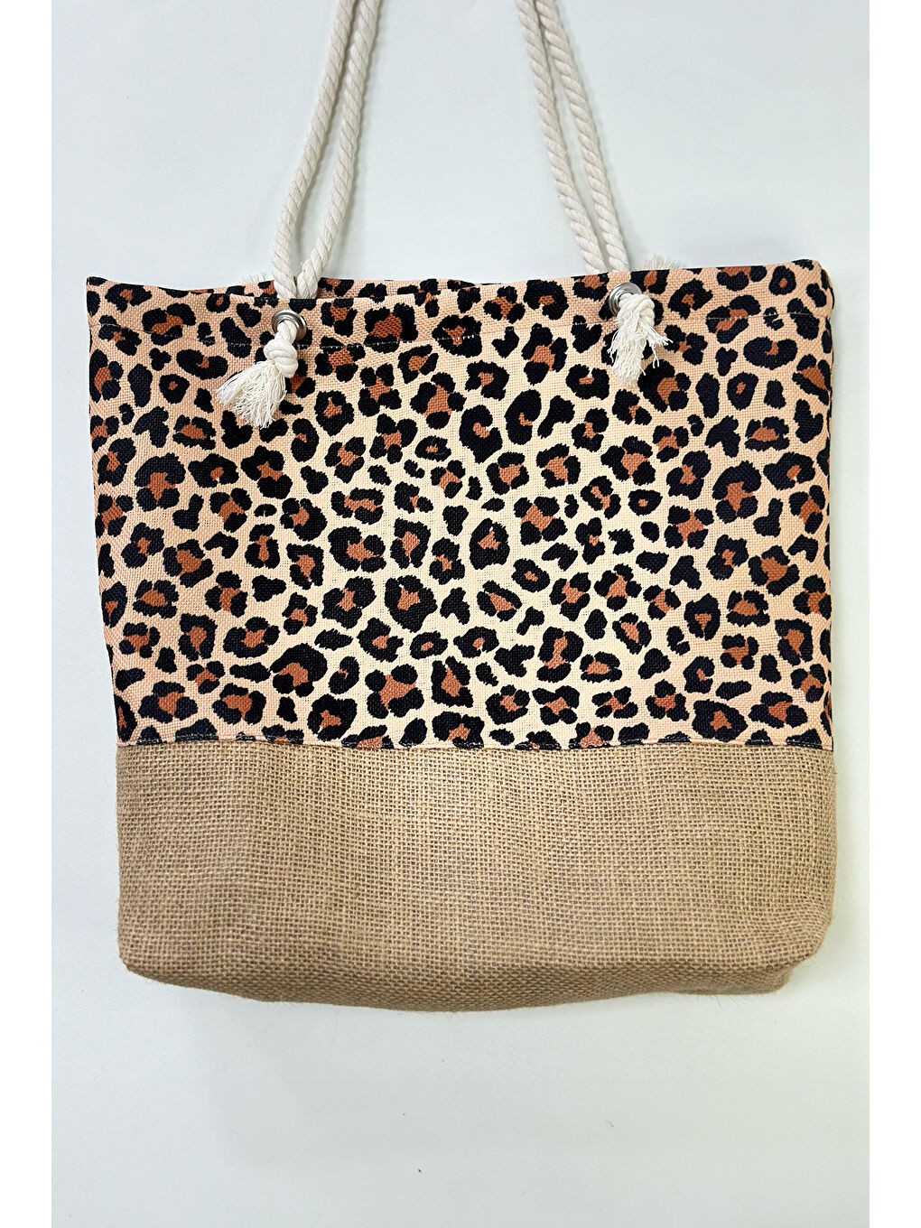Kahverengi Desenli Plaj Çantası RÇ-P-01 Leopar-1