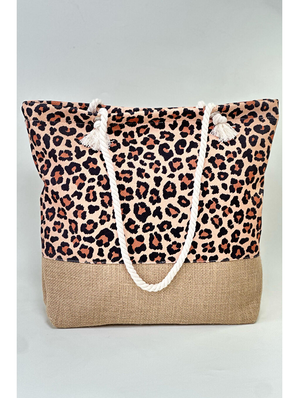 Kahverengi Desenli Plaj Çantası RÇ-P-01 Leopar-2