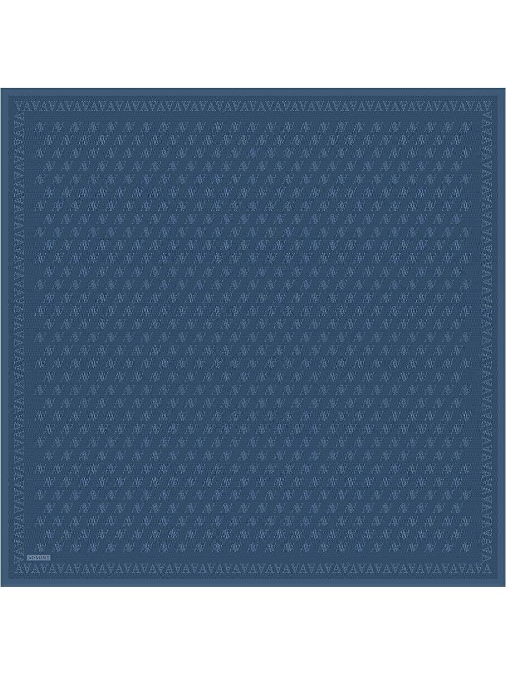İndigo Monogram Desenli Saf İpek Twill Eşarp 9412D 06-3