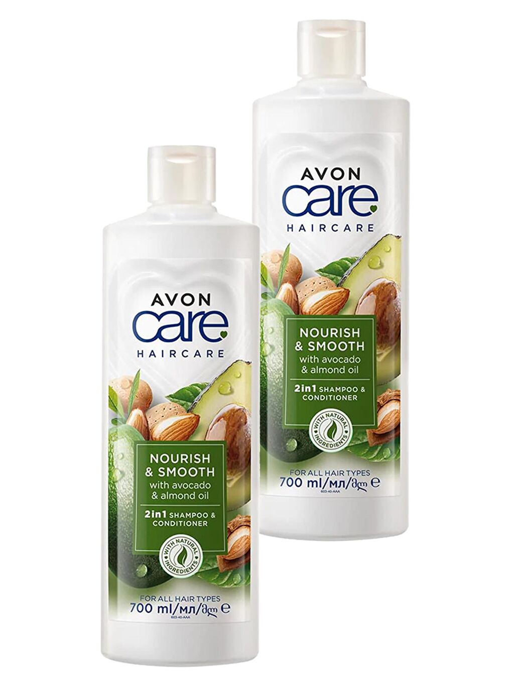 AVON Care Avokado ve Badem Yağı içeren Şampuan ve Saç Bakım Kremi 700 Ml. İkili Set