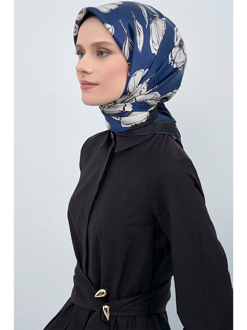 İndigo Saf İpek Sura Eşarp 9536D 31-1