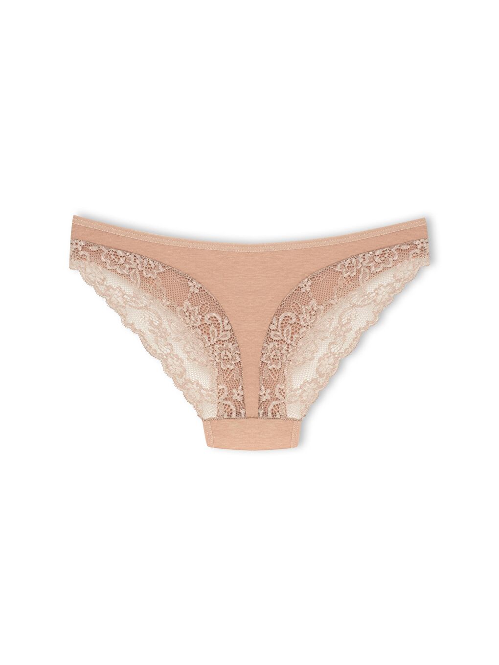 Kahverengi Pamuklu Arkası V Dantel Slip Kadın Külot-1