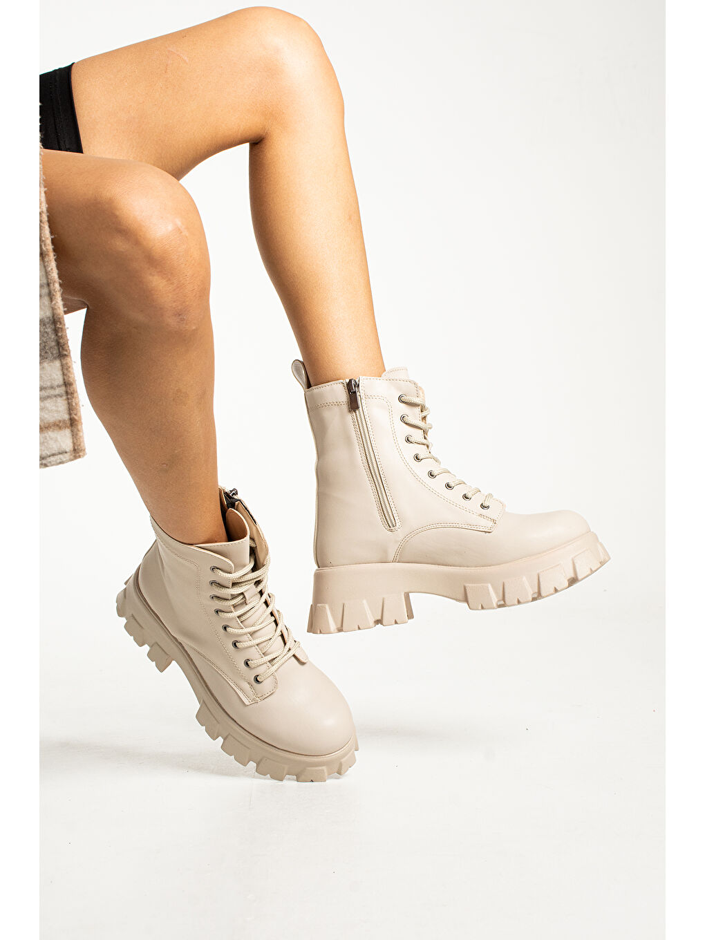 Bej Faylon Hafif Tabanlı Bot&Çizme-2