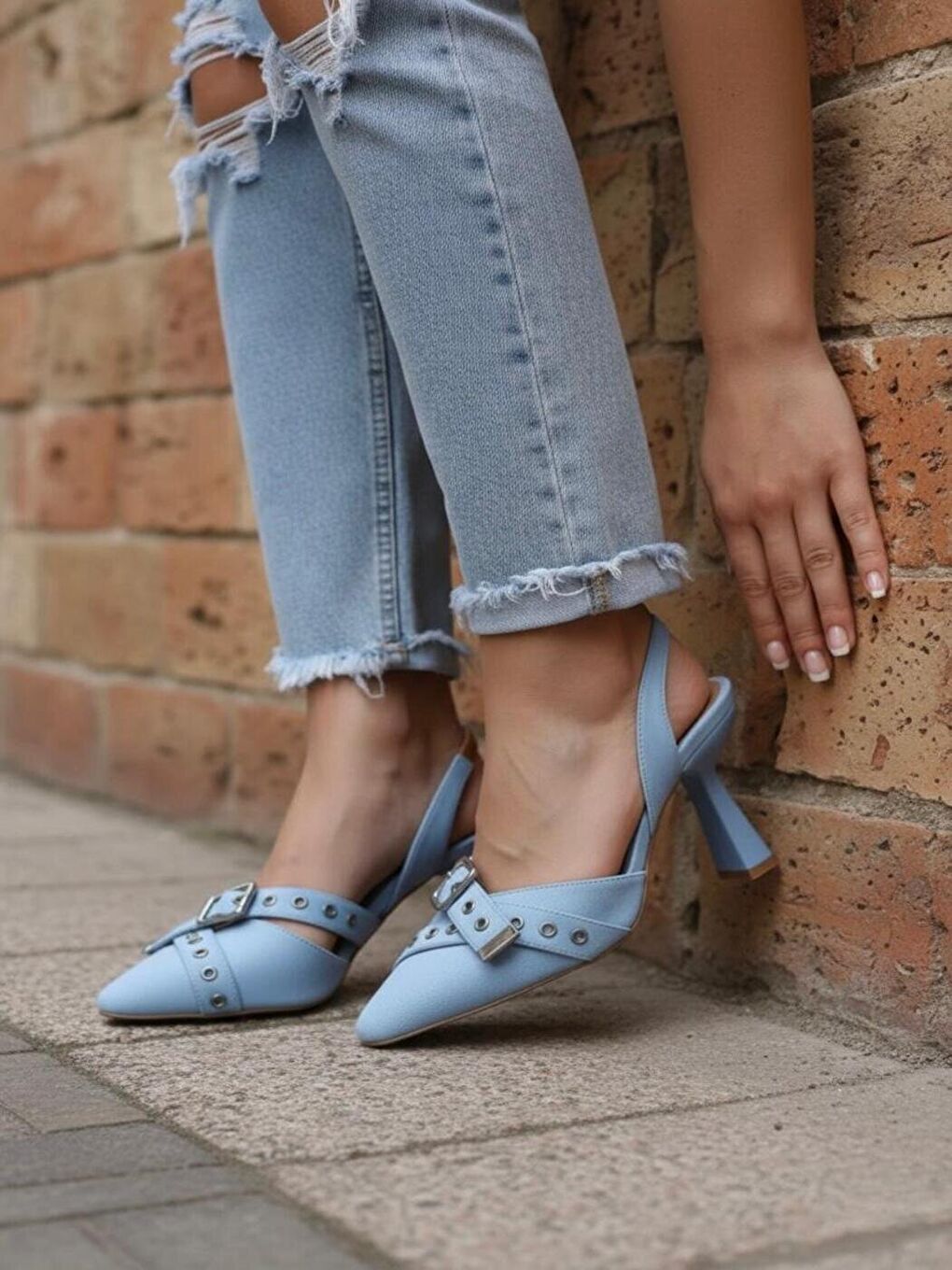 Kadın Shoevana Bebe Mavi Topuklu Stiletto-2