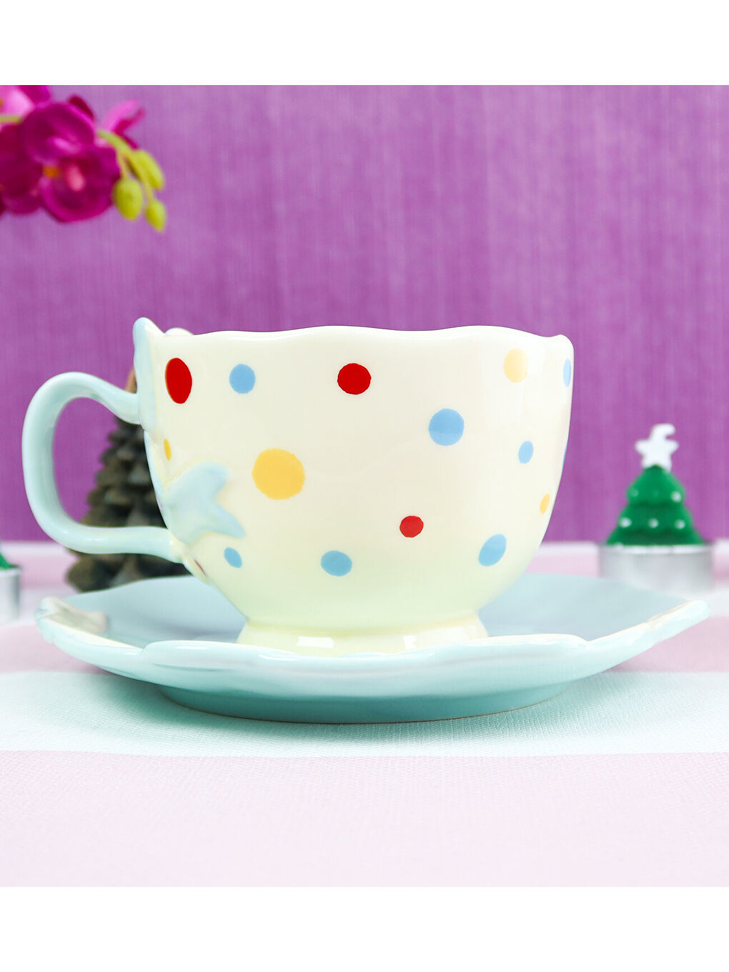 Karışık Kurdele Desenli Kahve Kupası BM-2329-1