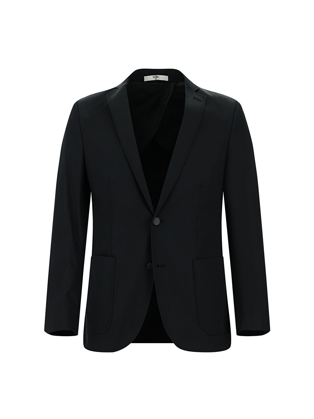 Siyah Super Slim Fit Ekstra Dar Kesim Beli Lastikli Pamuklu Takım Elbise-1