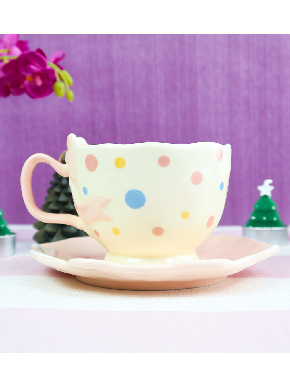 Karışık Kurdele Desenli Kahve Kupası BM-2329-2