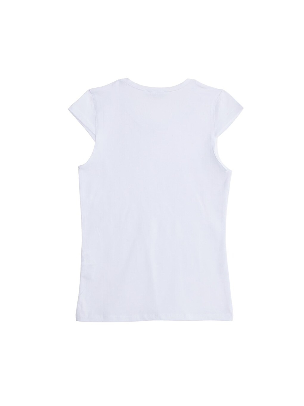 Kadın Slim Fit Dar Kesim Pamuklu Elastanlı Bisiklet Yaka Ay Kol Beyaz Tişört-3