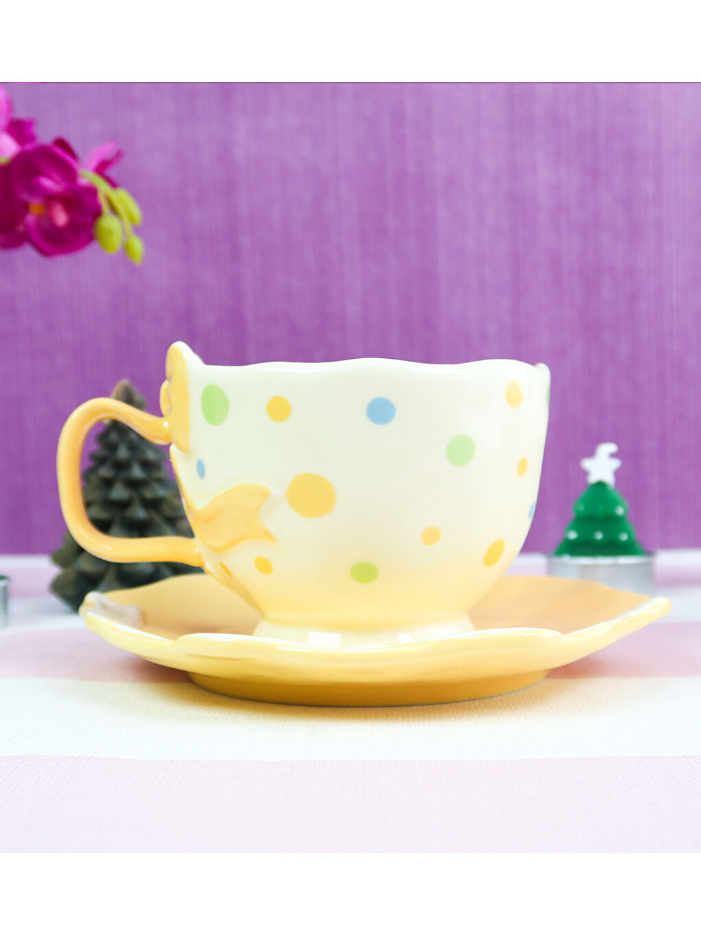 Karışık Kurdele Desenli Kahve Kupası BM-2329-3