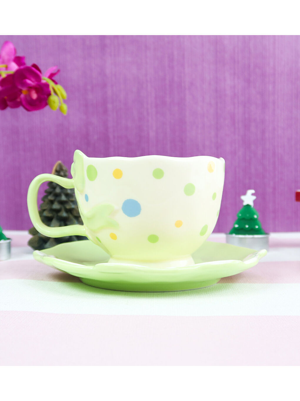 Karışık Kurdele Desenli Kahve Kupası BM-2329-4