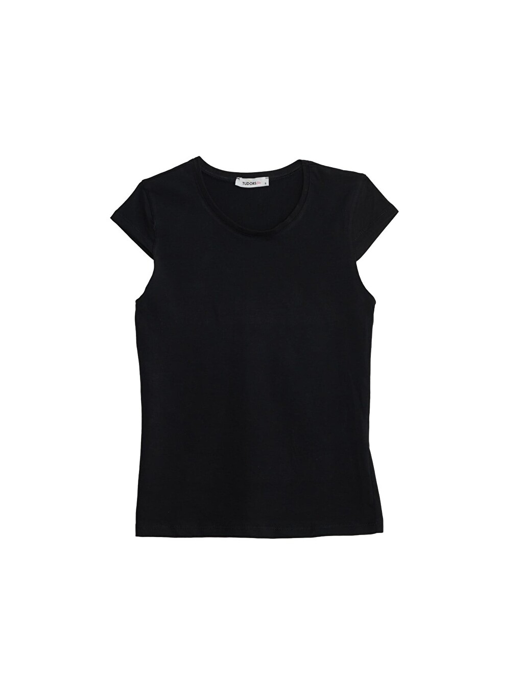 Kadın Slim Fit Dar Kesim Pamuklu Elastanlı Bisiklet Yaka Ay Kol Siyah Tişört
