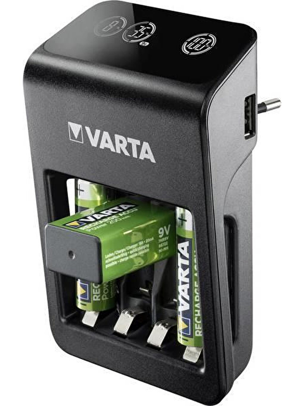 Varta Mavi LCD Plug Charger Plus Şarj Cihazı + 4 x 2100 Mah AA Şarjlı Pil - 2