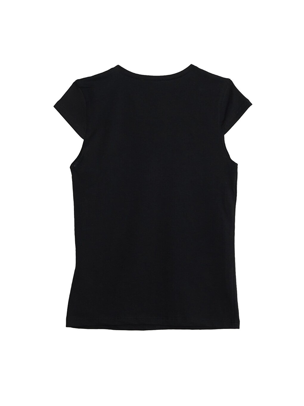 Kadın Slim Fit Dar Kesim Pamuklu Elastanlı Bisiklet Yaka Ay Kol Siyah Tişört-3