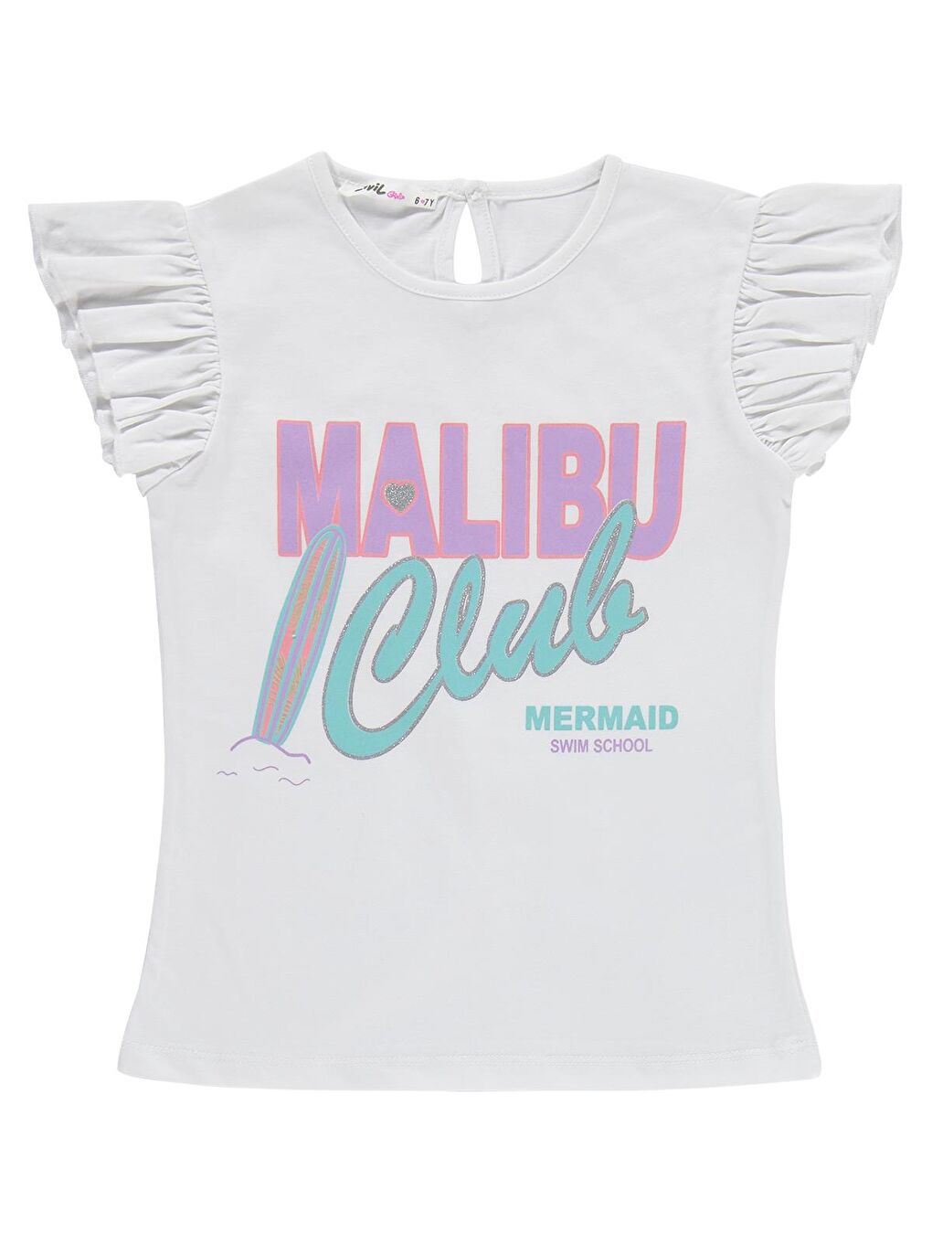 Girls Malibu Baskılı Şortlu 6-9 Yaş Takım - Kırık Beyaz-2