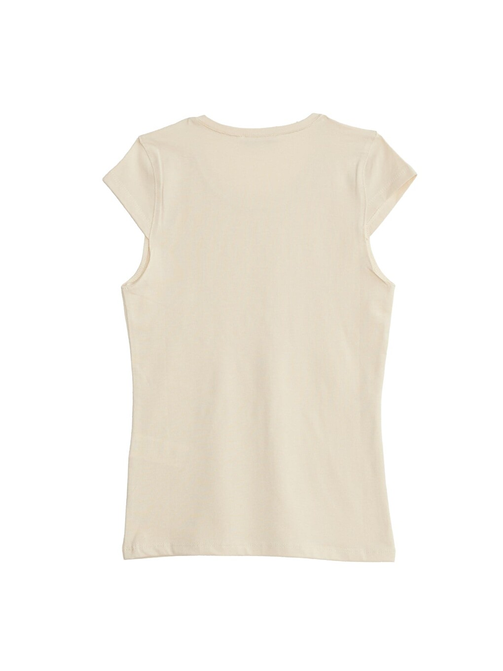 Kadın Slim Fit Dar Kesim Pamuklu Elastanlı Bisiklet Yaka Ay Kol Sarı Tişört-3