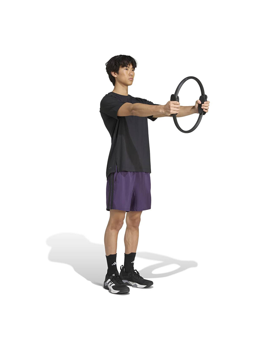 Essentials Training 3 Stripes Woven Erkek Mor Şort-1