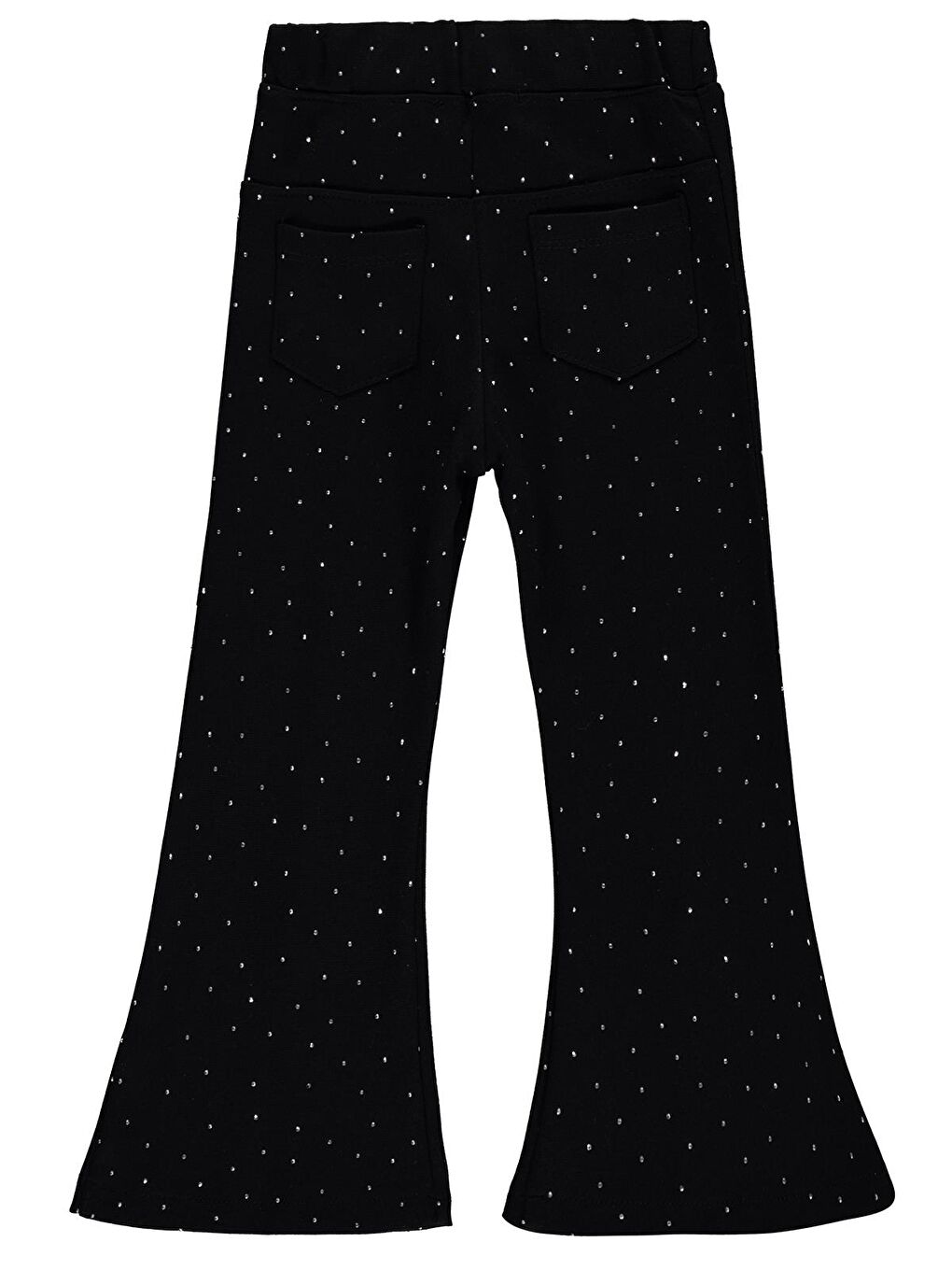 Girls Taşlı Yırtmaçlı 10-13 Yaş Tayt - Siyah-1