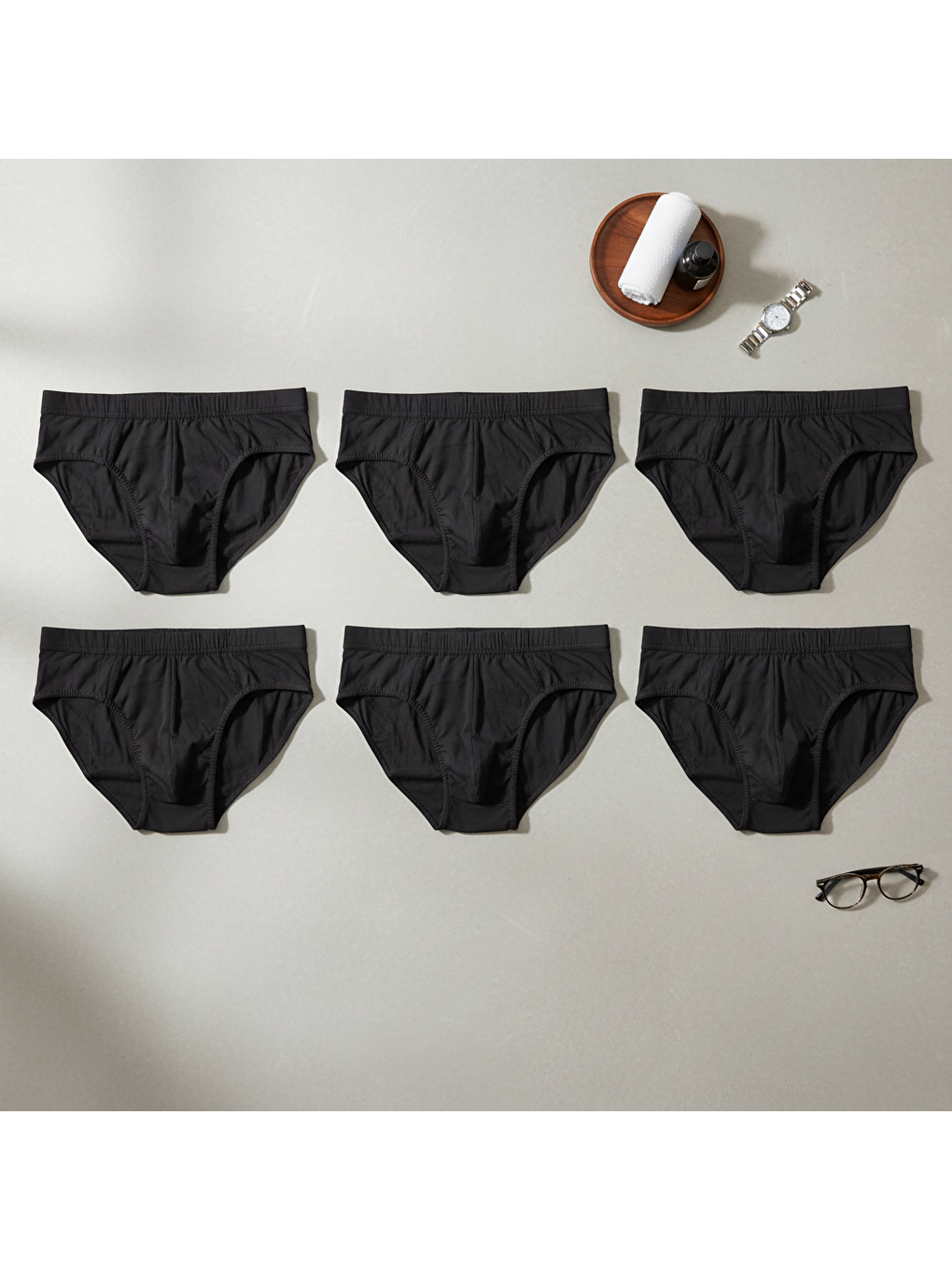 Erkek 6'lı Paket Siyah Renk Slip Bb2783