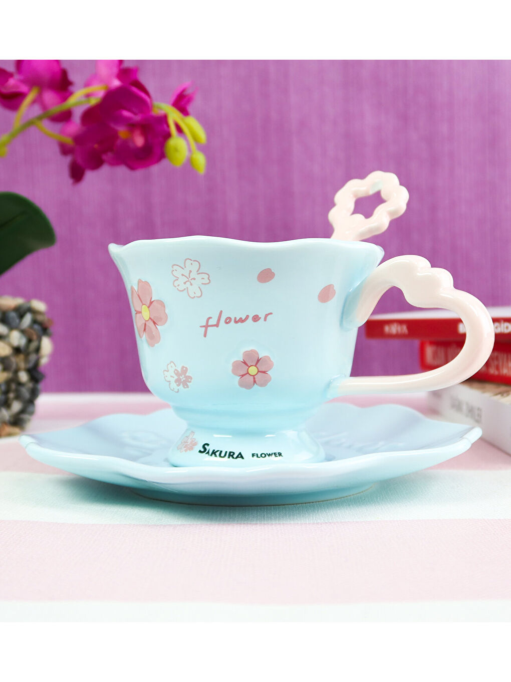 Karışık Dekoratif Renkli Kahve Kupası BM-2328-4