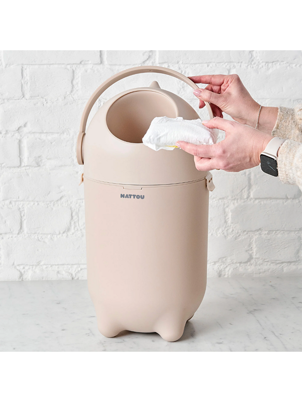 Dropy Bebek Bezi Çöp Kovası Açık Gri-3