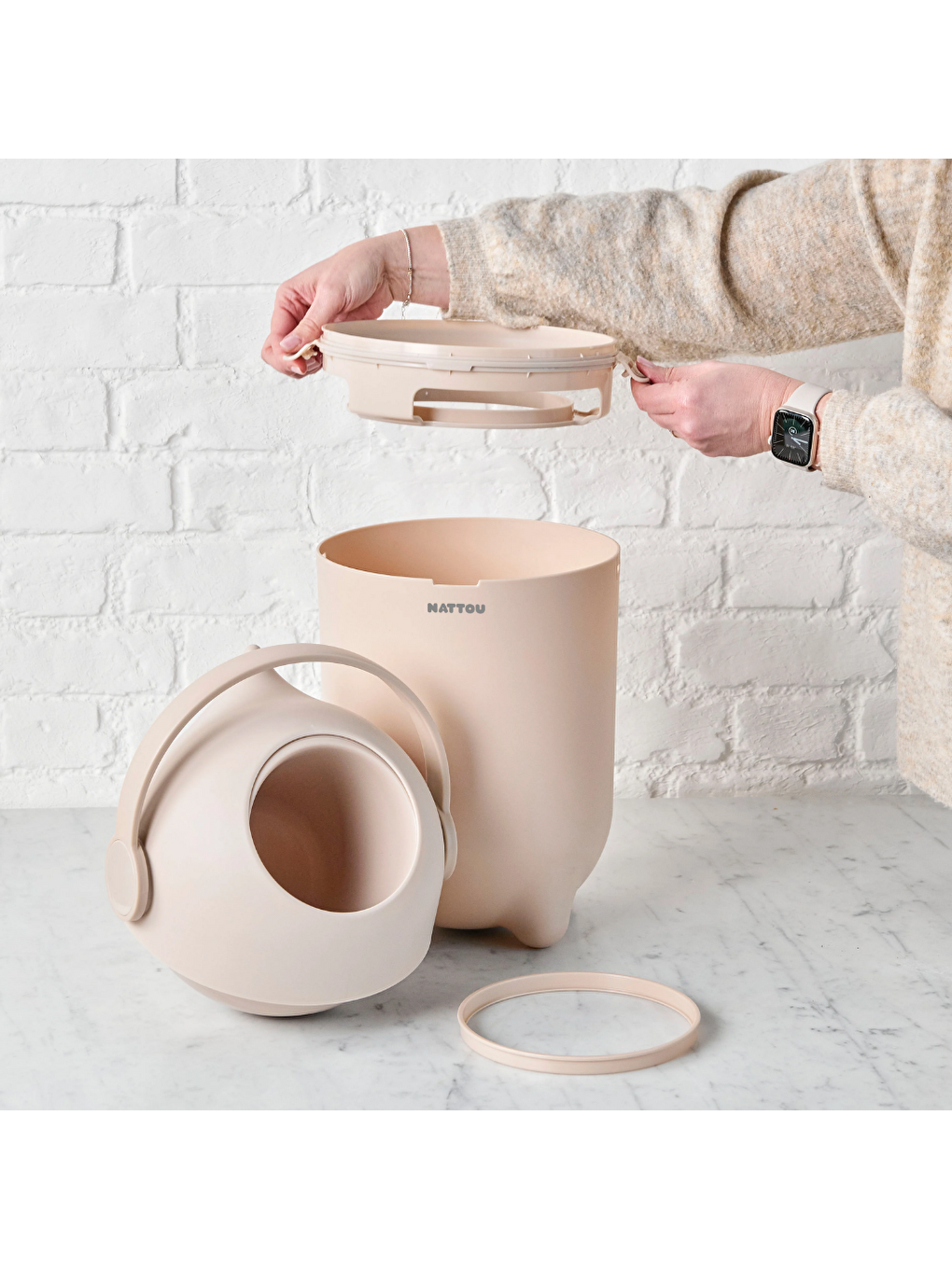 Dropy Bebek Bezi Çöp Kovası Açık Gri-4