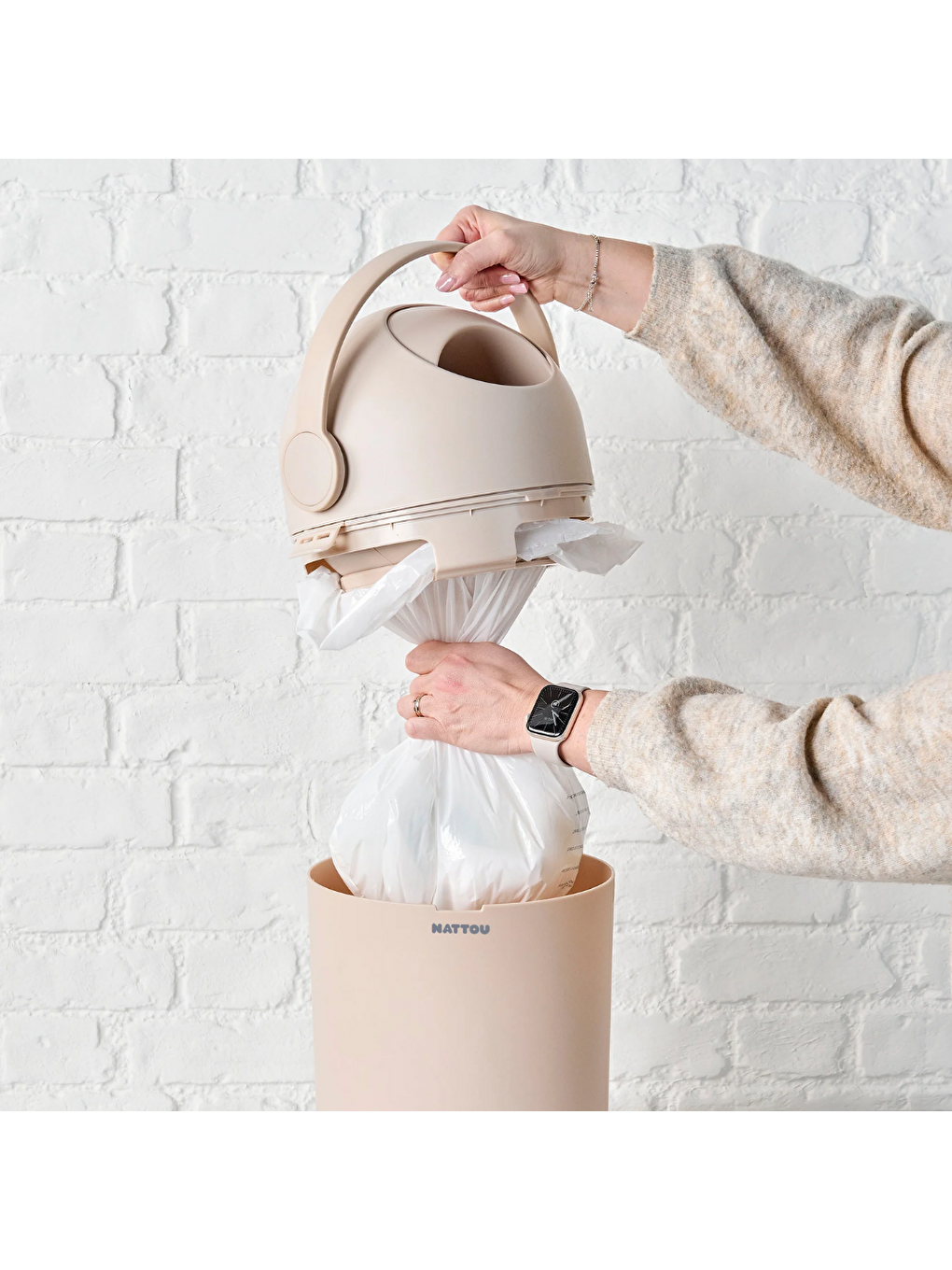 Dropy Bebek Bezi Çöp Kovası Açık Gri-5