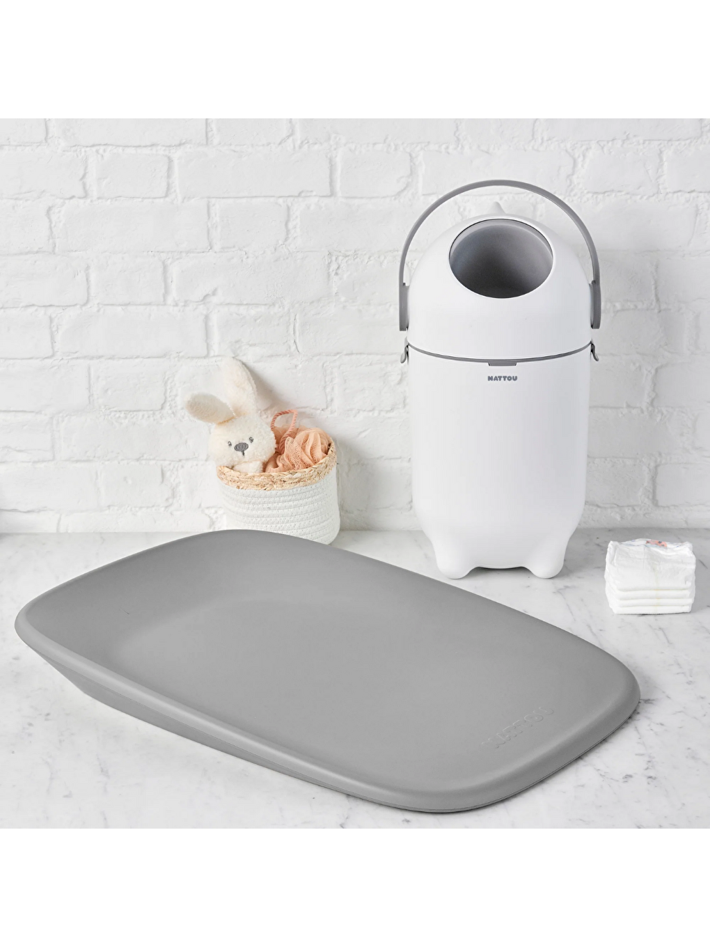 Dropy Bebek Bezi Çöp Kovası Açık Gri-6