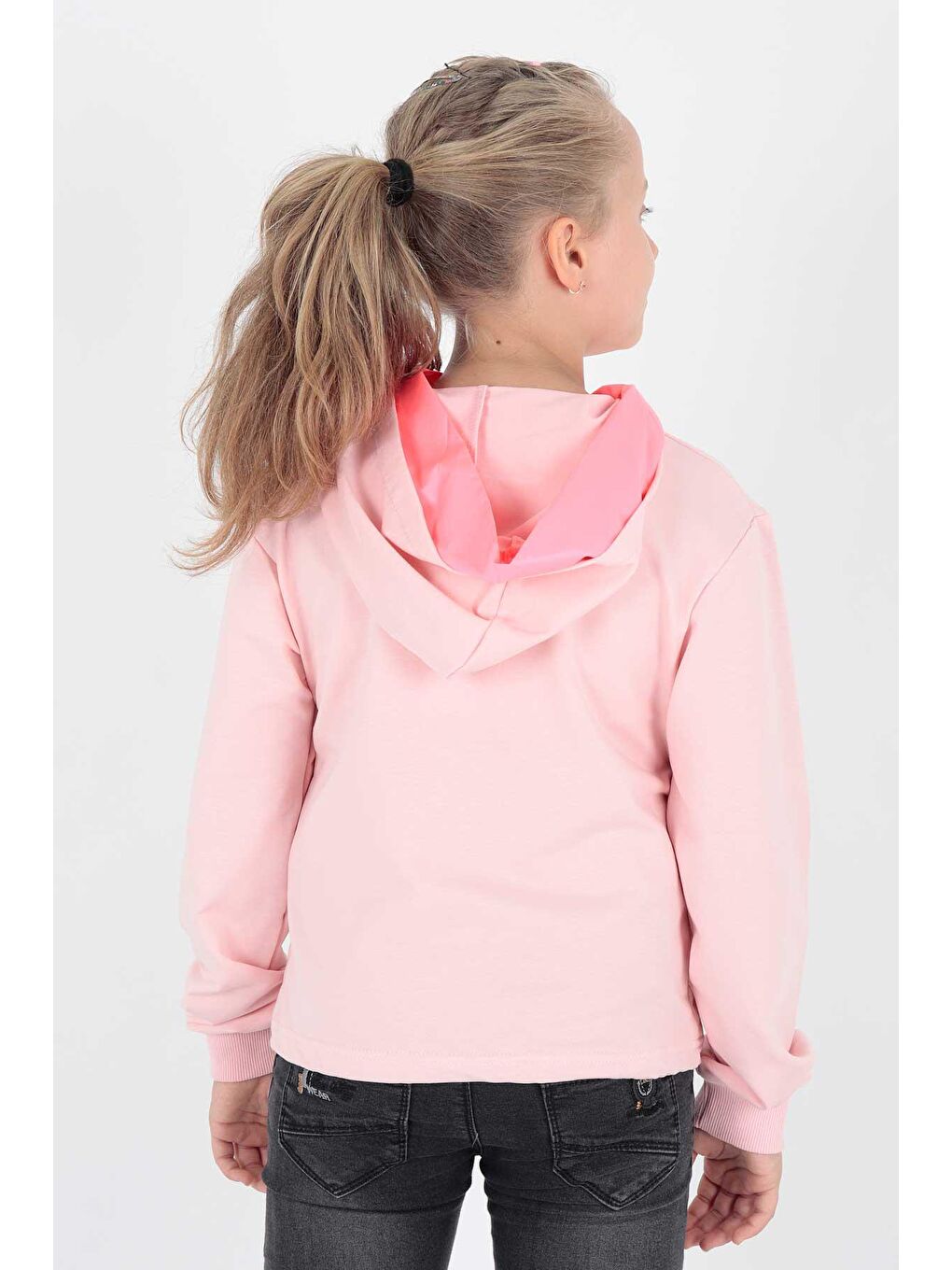 Pembe Kids Kız Always Baskılı Kapüşonlu Sweat Uzun Kollu Kapüşonlu Sweatshirt Pamuklu Ak722407-4