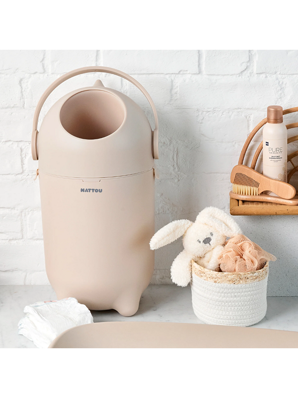 Dropy Bebek Bezi Çöp Kovası Açık Gri-7