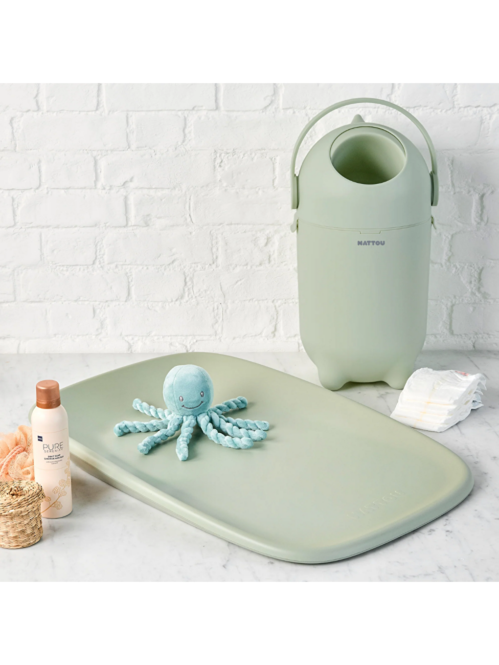 Dropy Bebek Bezi Çöp Kovası Açık Gri-8